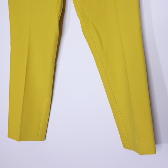 LOFT Slim Tie Waist Pants Solar Mustard Yellow Belted Ankle Trouser Women's 4P - Picture 6 of 10